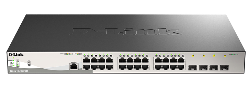 D-Link PROJ Управляемый L2 PoE-коммутатор, 24x1000Base-T PoE, 4x1000Base-X SFP, PoE-бюджет 370 Вт, защита от статического электричества до 6 кВ, CLI, консольный порт RJ-45, поддержка Dying Gasp