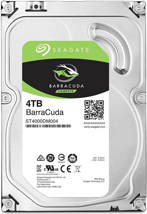 Seagate Barracuda HDD 3.5" SATA 4Tb, 5400 rpm, 256Mb buffer, 512e/4kn, SMR, ST4000DM004, 1 year, (аналог ST4000DM005)