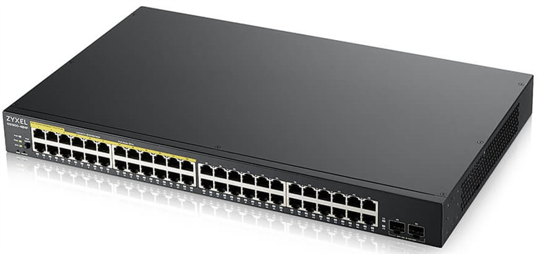 Smart L2 коммутатор PoE+ Zyxel GS1900-48HPv2, rack 19", 48xGE (24xPoE+), 2xSFP, бюджет PoE 170 Вт