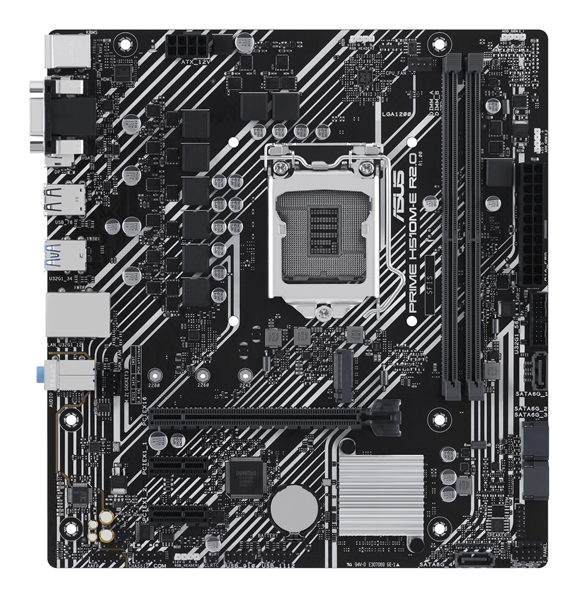 ASUS PRIME H510M-E R2.0, LGA1200, H470, 2*DDR4, 4*SATA, 1*M.2, 4*USB 3.2, 2*USB 2.0, 1*PCIx16, 2*PCIx1, HDMI+DP+VGA, mATX; 90MB1FQ0-M0EAY0