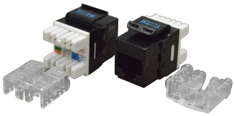 Модуль Keystone RJ45, Cat.6, UTP, 180 градусов, черный