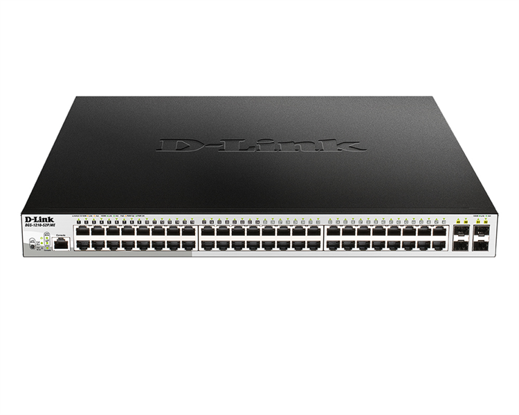 D-Link PROJ Управляемый L2 PoE-коммутатор, 48x1000Base-T PoE, 4x1000Base-X SFP, PoE-бюджет 193 Вт, защита от статического электричества до 6 кВ, CLI, консольный порт RJ-45, поддержка Dying Gasp