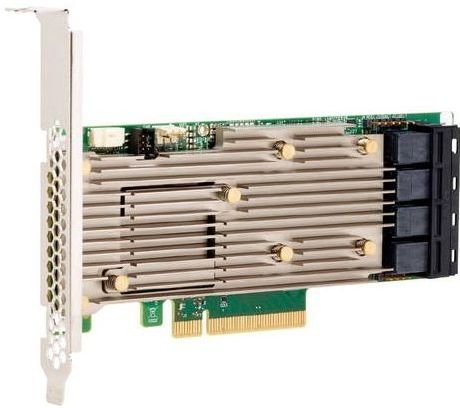 Broadcom/LSI 9460-16i (05-50011-00) (PCI-E 3.1 x8, LP) Tri-Mode SAS/SATA/NVMe 12G, RAID 0,1,10,5,6, 50,60 16port (4*SFF8643), 4G onboard, 1 year