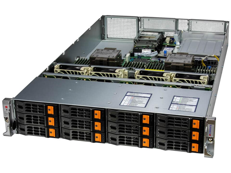 Supermicro SuperServer 2U 621H-TN12R 2xCPU(XCC Carrier)/ noDIMM(32)/ 12x3,5"/ 2x10GbE 2x10GbSFP+/ 12 NVME cable kit / SFT-DCMS-Single/ 2x1200W/ 6th config