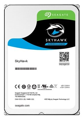 Seagate SkyHawk HDD 3.5" SATA 6Tb, 5400 rpm, 256Mb buffer, 512e/4Kn, CMR, ST6000VX001, 1 year