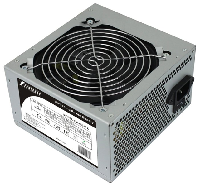 Powerman Power Supply  450W  PM-450ATX (12cm fan)