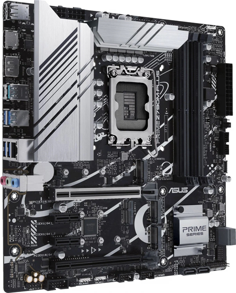 ASUS PRIME Z790M-PLUS, LGA1700, Z790, 4*DDR5, 4*SATA, 3*M.2, 6*USB 3.2, 2*USB 2.0, Type-C, 2*PCIx16, 2*PCIx1, HDMI+DP, mATX; 90MB1E70-M1EAY0