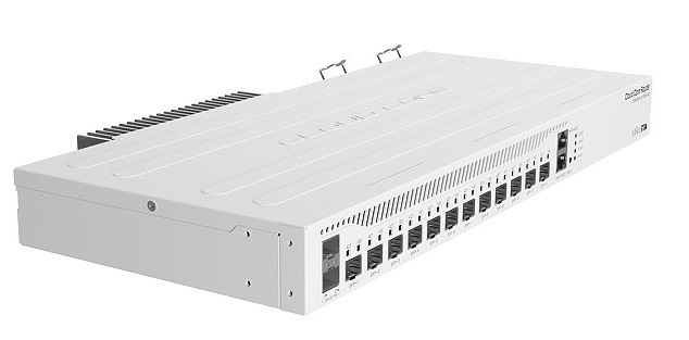 MikroTik Cloud Core Router 2004-1G-12S+2XS with Annapurna Alpine AL32400 Cortex A57 CPU (4-cores, 1.7GHz per core), 4GB RAM, 1x Gigabit RJ45 port, 12x 10G SFP+ cages, 2 x 25G SFP28 cages, RouterOS L6,