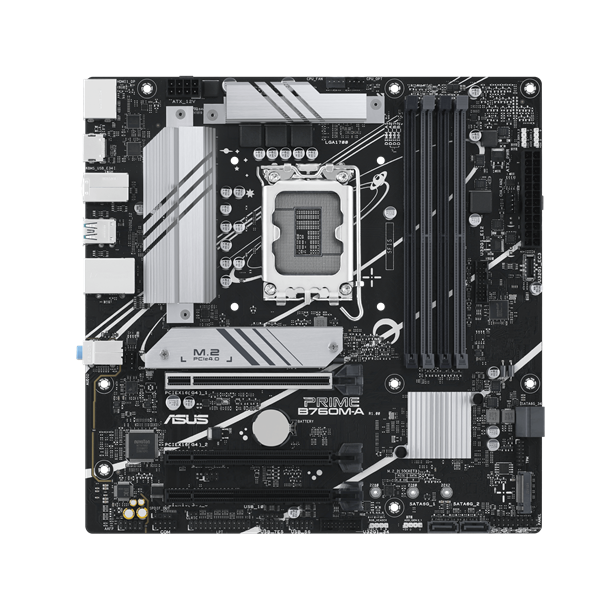 ASUS PRIME B760M-A-CSM, LGA1700, B760, 4*DDR5, 4*SATA, 2*M.2, 2*USB 3.2, 4*USB 2.0, 3*PCIx16, DP+2*HDMI, mATX; 90MB1EK0-M1EAYC