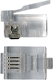 Коннектор RJ12 д/кабеля 4-ех контактный, 100 шт.