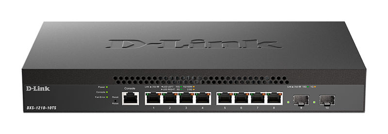 D-Link PROJ Настраиваемый L2+ коммутатор, 8x10GBase-T, 2x10GBase-X SFP+, CLI, консольный порт RJ-45