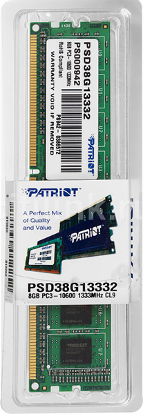 Patriot SL DDR3 DIMM 8GB 1333MHz CL9 1*8GB 9-9-9-24 1.5V