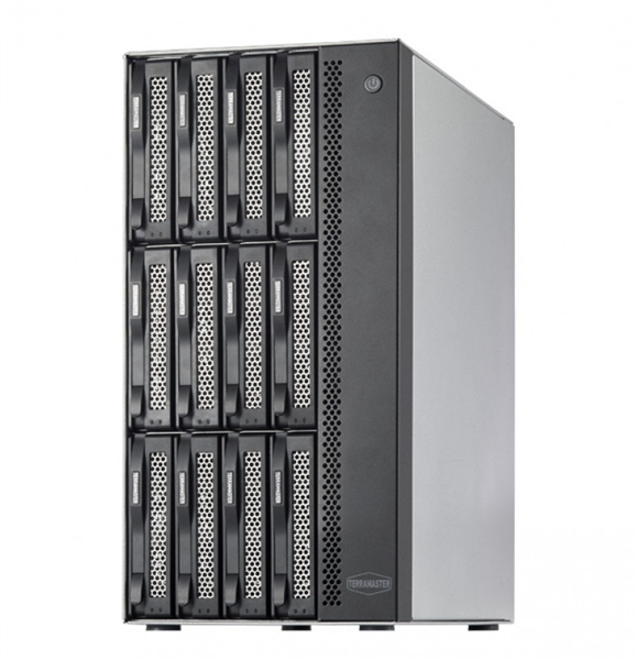 TerraMaster T12-423 tower NAS QC 2,0Ghz(2,9)/8Gb(32)/RAID0,1,10,5,6,JBOD/up to 12 HS SATA(3,5' or 2,5')/1xM.2 2280 NVMe/2xUSB3.1 Gen2/HDMI/2x2,5GigEth RJ-45/iSCSI/1xPS/1YW