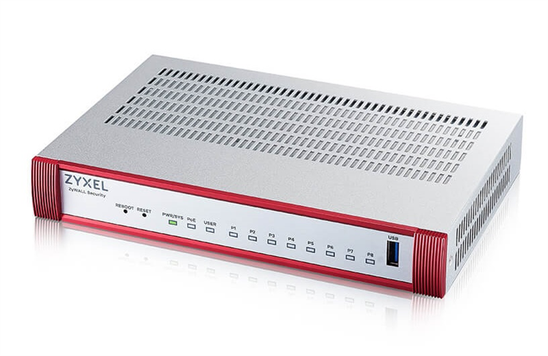 Межсетевой экран Zyxel USG FLEX 100HP, 1xRJ-45: 1G PoE+ (LAN/WAN), 7xRJ-45: 1G (LAN/WAN), 1xUSB3.0 **