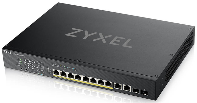 Мультигигабитный Smart L3 Lite коммутатор PoE++ Zyxel NebulaFlex XS1930-12HP, rack 19", 10xRJ-45: 1/2,5/5/10G (8 из них PoE++ (802.3bt), 2xSFP+, бюджет PoE 375 Вт