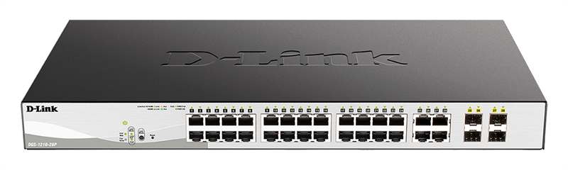 D-Link PROJ Настраиваемый L2 PoE-коммутатор, 24x1000Base-T PoE, 4хCombo 1000Base-T/SFP, PoE-бюджет 193 Вт, упрощенный интерфейс CLI