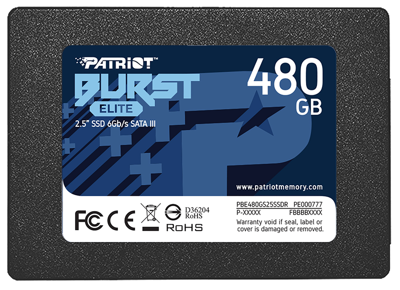 Patriot SSD BURST ELITE 480GB SATA3 2.5" R450/W320 TBW 200TB 3D NAND