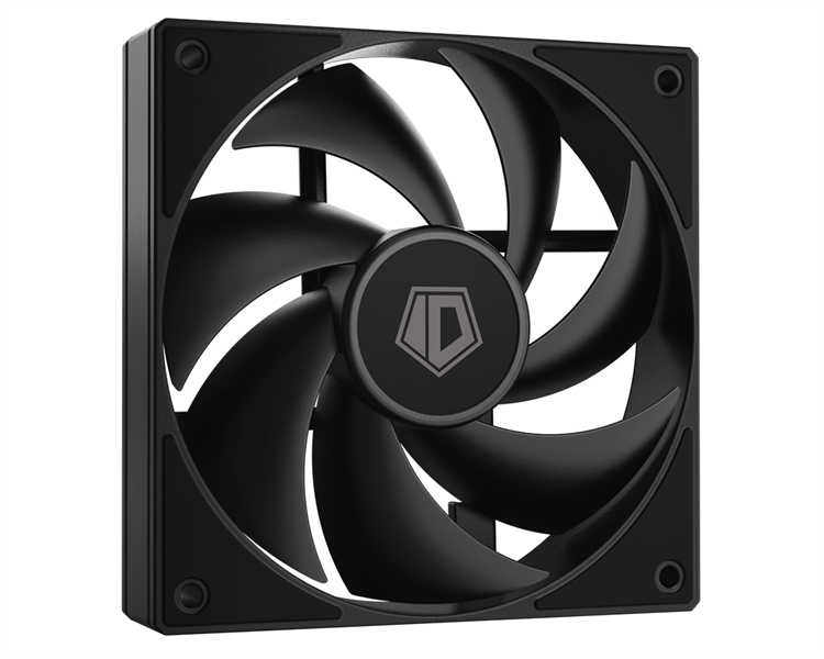 ID-COOLING AF-125-K 120x120x25мм (60шт./кор, PWM, резиновые углы, черный, 500-2000об/мин)  BOX