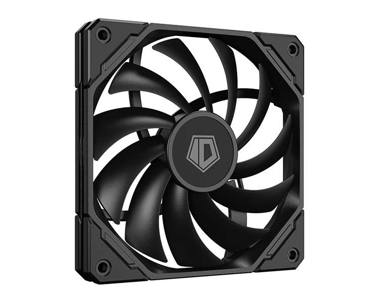 ID-COOLING TF-12015-K 120x120x15мм (40шт./кор, PWM, Low Noise, супер-тонкий, резиновые углы, черный, 500-2200об/мин)  BOX