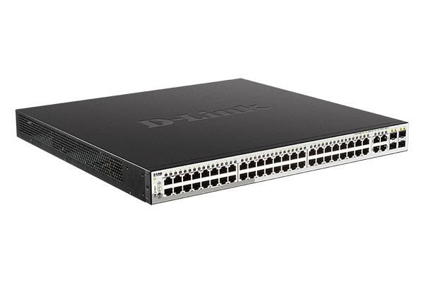 D-Link PROJ Настраиваемый L2 PoE-коммутатор, 48x1000Base-T PoE, 4хCombo 1000Base-T/SFP, PoE-бюджет 370 Вт, упрощенный интерфейс CLI