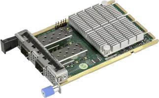 Supermicro AOC-A25G-m2SM AIOM 2-port 25GbE SFP28,Mellanox CX-6 LX