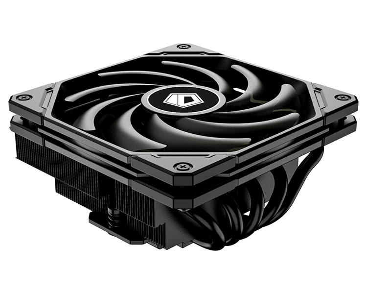 ID-COOLING IS-55 BLACK LGA1700/1200/115X/AM5/AM4 низкопрофильный высота 55mm (18шт/кор, TDP 125W, PWM, 5 тепл.трубок + медная база, FAN 120mm, черный) BOX