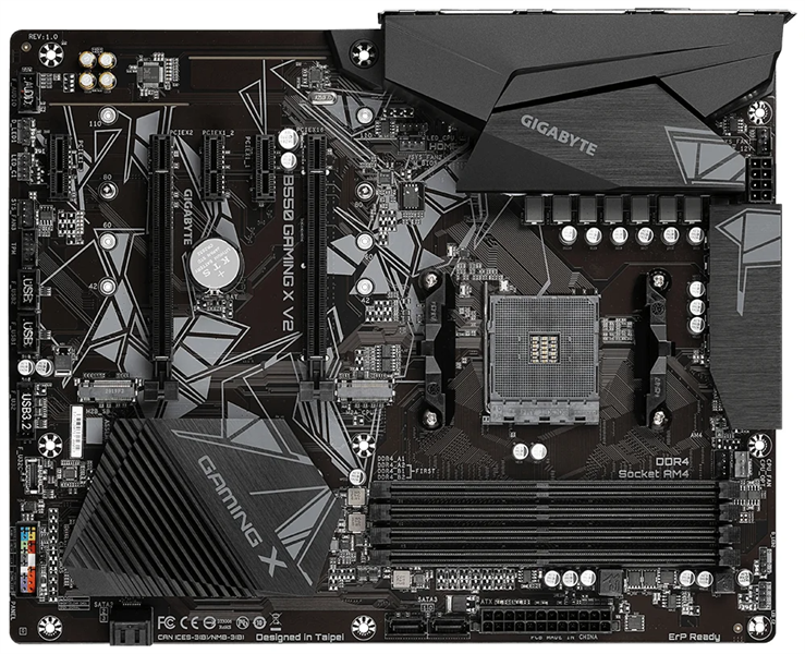 GIGABYTE B550 GAMING X V2, AM4, B550, 4*DDR4, 4*SATA, 2*M.2, 4*USB 3.2, 2*USB 2.0, 2*PCIx16, 3*PCIx1, HDMI+DVI, ATX