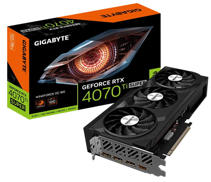 GIGABYTE RTX4070Ti Super WINDFORCE OC 16GB//RTX4070 Super, HDMI, DP*3, 16G,D6X