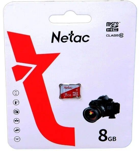 Netac P500 ECO 8GB MicroSDHC C10 up to 20MB/s, retail pack card only