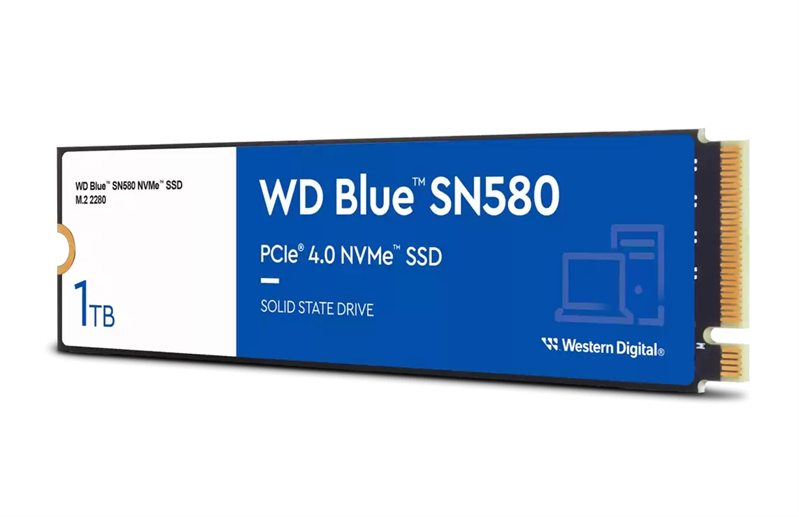 Western Digital Blue SN580 SSD M2.2280 PCIe 4.0 1Tb, 4150MBs/4150MBs, TBW 600, WDS100T3B0E, 1 year