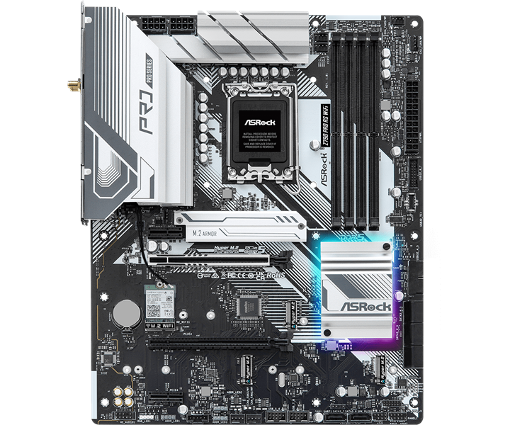 ASROCK Z790 PRO RS WIFI, LGA1700, Z790, 4*DDR5, 8*SATA, 4*M.2, 3*USB 3.2, 4*USB 2.0, Type-C, 2*PCIx16, 2*PCIx1, 1*M.2 (Key E), HDMI+DP, ATX