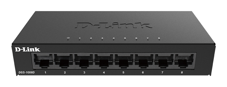 D-Link Неуправляемый коммутатор, 8x1000Base-T, корпус металл