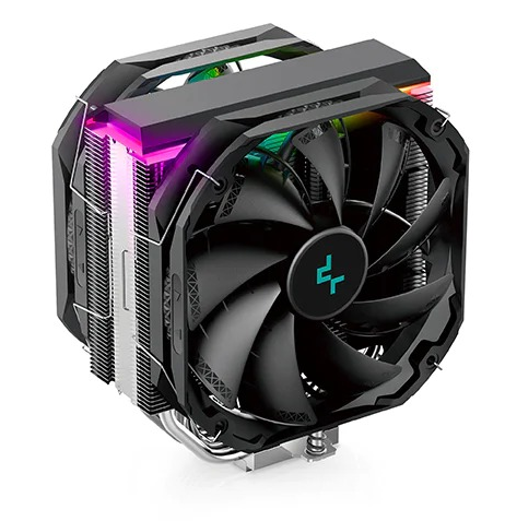 DEEPCOOL AS500 PLUS LGA20XX/1700/1200/115X/AM5/AM4 (8шт/кор, TDP 220W, PWM, ARGB Led, DUAL Fan 140mm, 5 тепл. Трубок ) RET