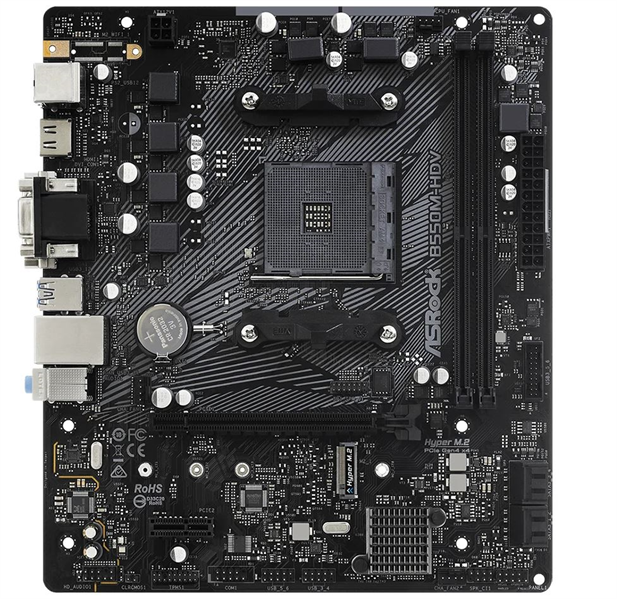 ASROCK B550M-HDV, AM4, B550, 2*DDR4, 4*SATA, 1*M.2, 4*USB 3.2, 2*USB 2.0, 3*PCIx16, 1*PCIx1, D-Sub+HDMI+DVI, mATX