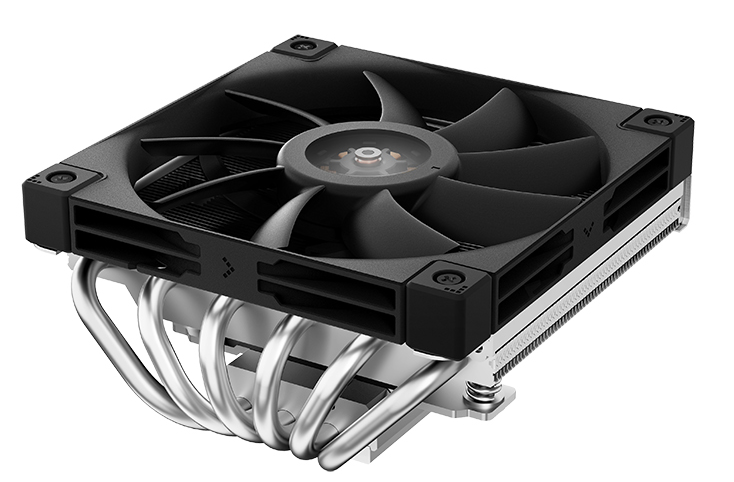 DEEPCOOL AN600 LGA1700/1200/115X/AM5/AM4 низкопрофильный 67mm (18шт/кор, TDP 180W, PWM,  White LED Fan 120mm, 6 тепл. трубок, Copper Base, черный) RET