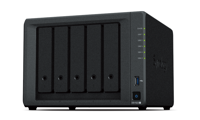 Synology DC 2,6GhzCPU/8Gb(32)/RAID0,1,10,5,6/upto 5HP HDD SATA(3.5', 2.5')upto15 (2xDX517)/2xUSB3.2/2eSATA/4xGbE/iSCSI/2xIPcam(upto40)/1xPS/1YW repl DS1520+